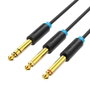 Vention Cable Estéreo BATBH Jack 6.35 Macho a 2x Jack 6.35 Macho 2m Negro